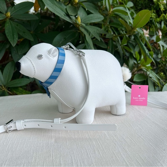 NWT Kate Spade New York Arctic Friends Polar Bear Crossbody Leather Bag - Picture 6 of 12